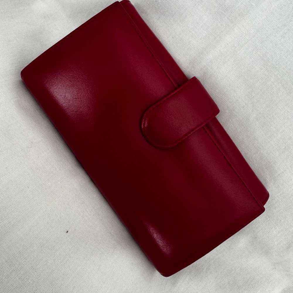 Furla Red Leather Wallet Minimalist Design